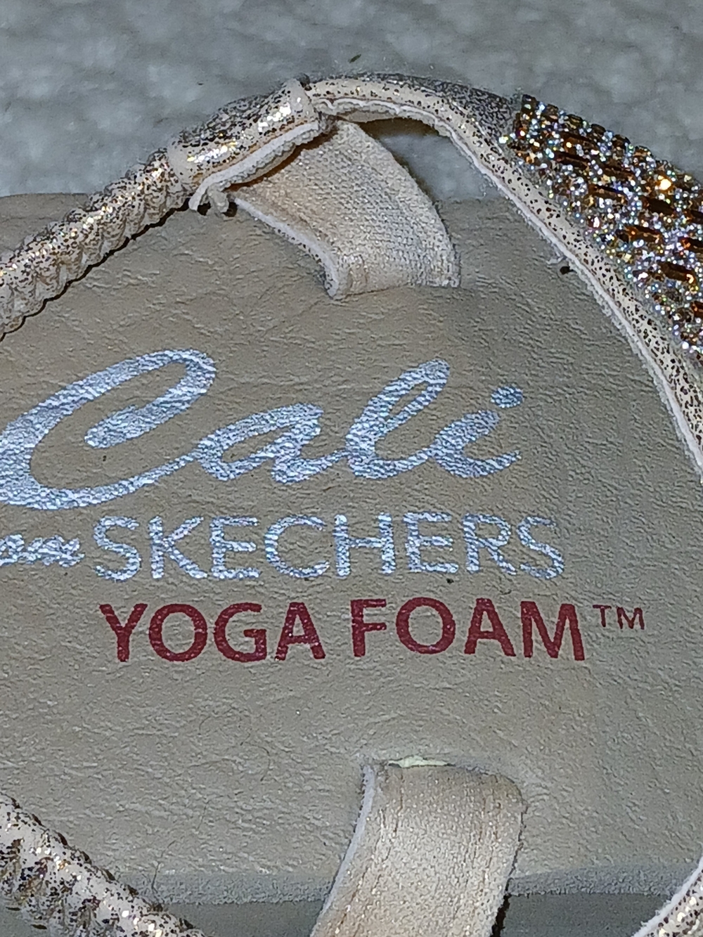Skechers Women's Beige Rhinestone Thong Sandals - Picture 6 of 6